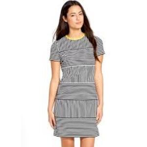 Maggy London Black and White Striped Mini Dress